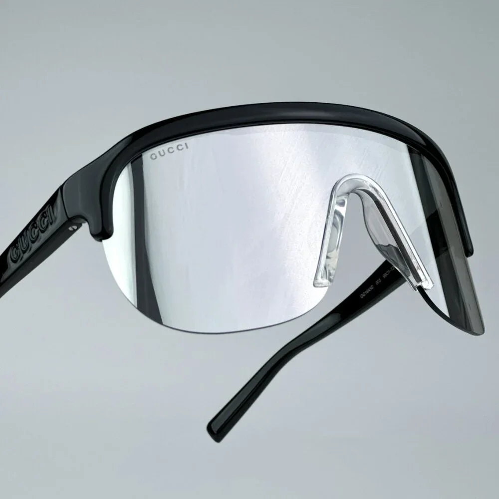 Gucci GG1645S 003 BRAND NEW Sunglasses Black Grey Silver Mirrored Unisex Mask